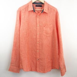 Nautica Linen Tigerlily Long Sleeve Button Up
